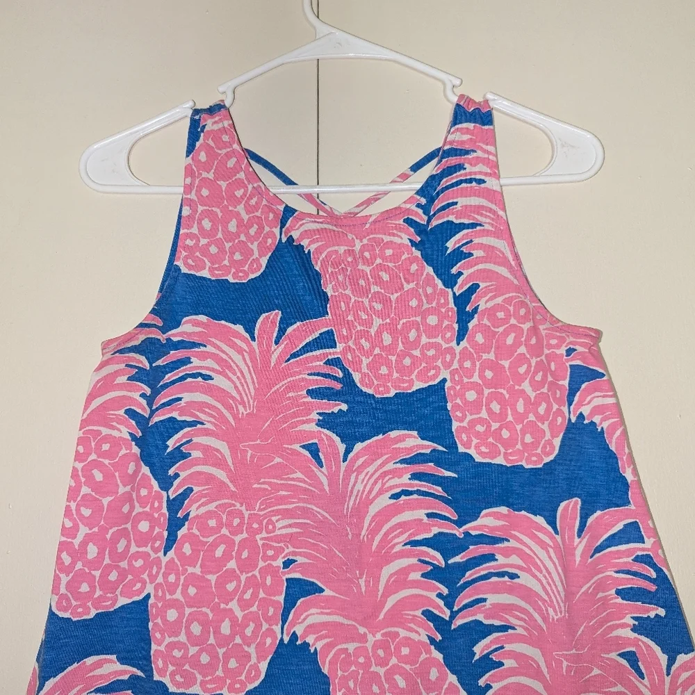 Lilly Pulitzer Kristen Swing Dress Pineapple Strappy Back Beachy‎ Size XS